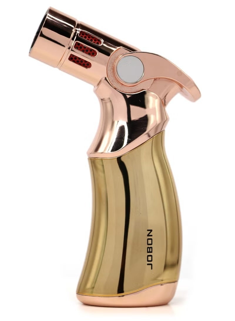 JOBON Jet Flame Windproof Gas Lighter – Blue Flame, Refillable Pocket Lighter for BBQ & Home, Cigar Use, Gas Not Added - Image 1